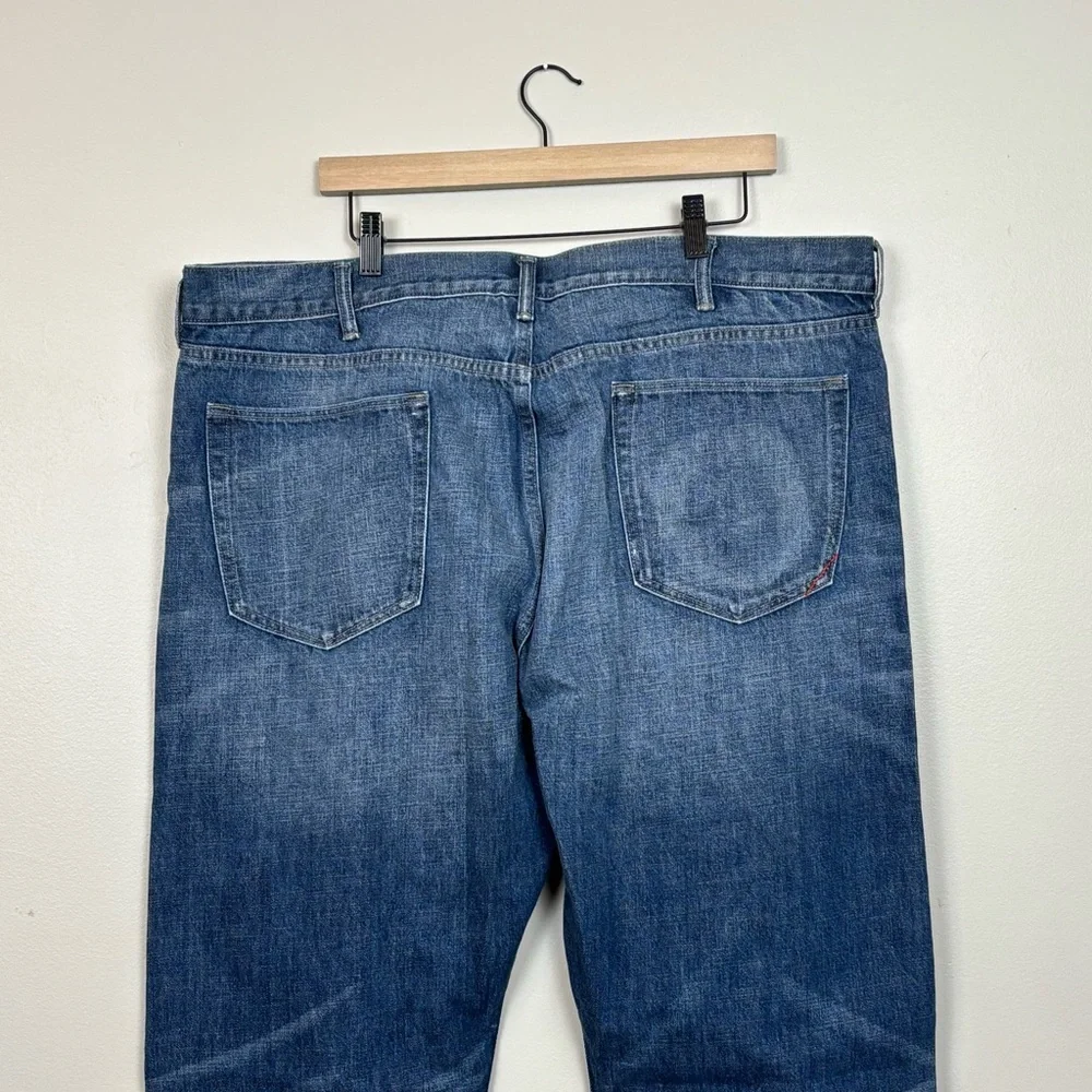Banana‎ Republic Jeans Mens 42x34 Blue Slim Fit Whiskered 5 Pocket Denim